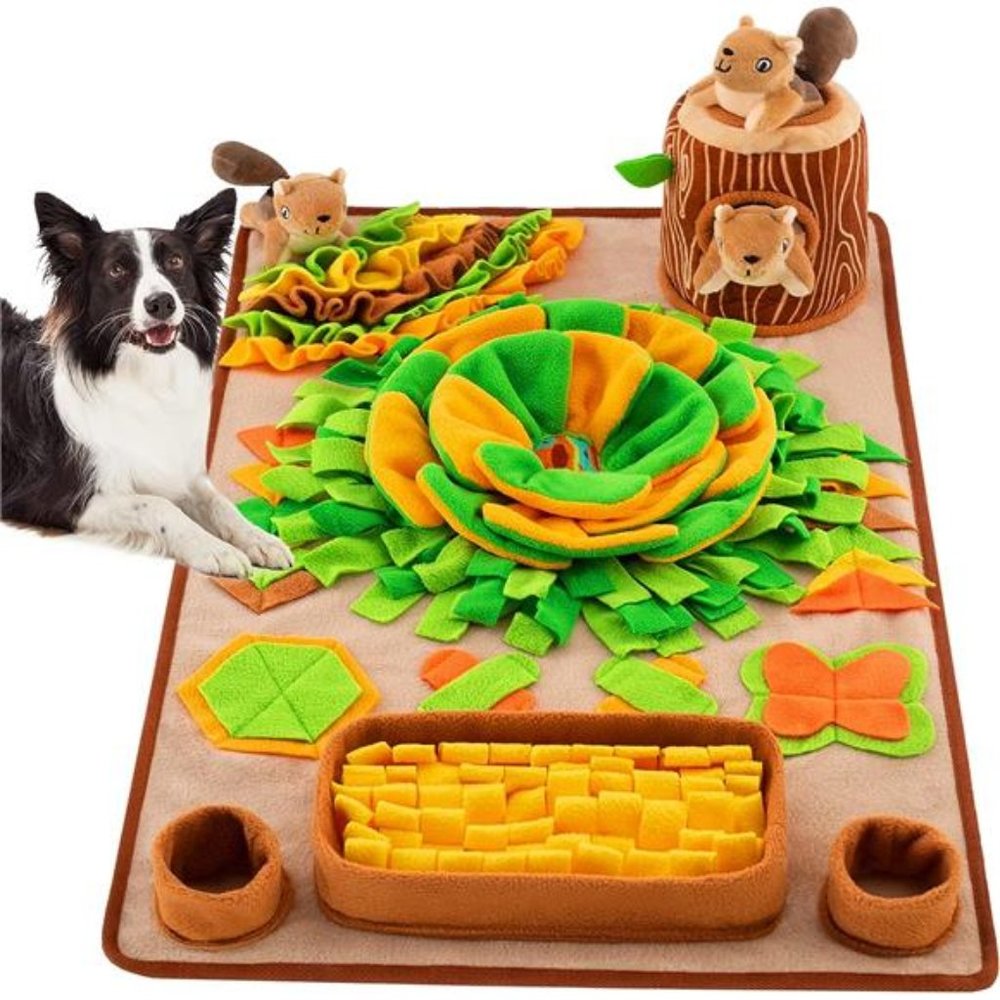 Snuffle Mat ,Dog Feeding Mat Sniff Mat Interactive Dog Puzzle Mat (Green)
